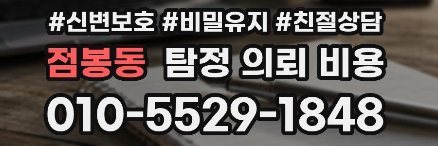 점봉동 탐정 의뢰 비용