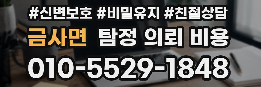 금사면 탐정 의뢰 비용