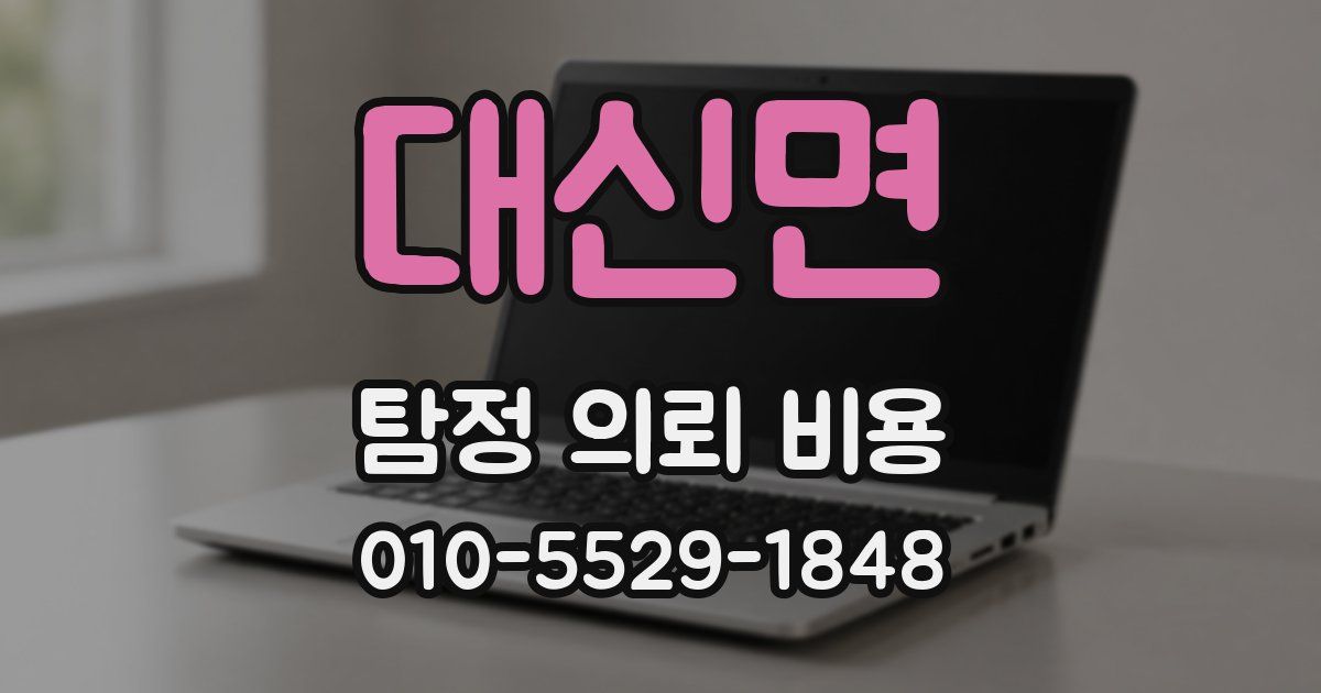 대신면 탐정 의뢰 비용