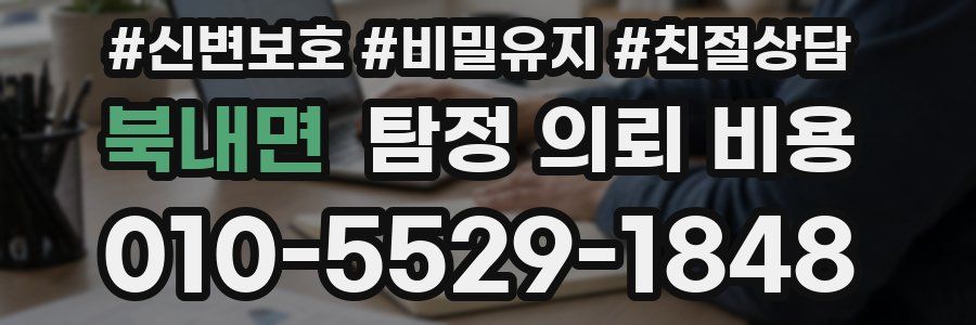북내면 탐정 의뢰 비용