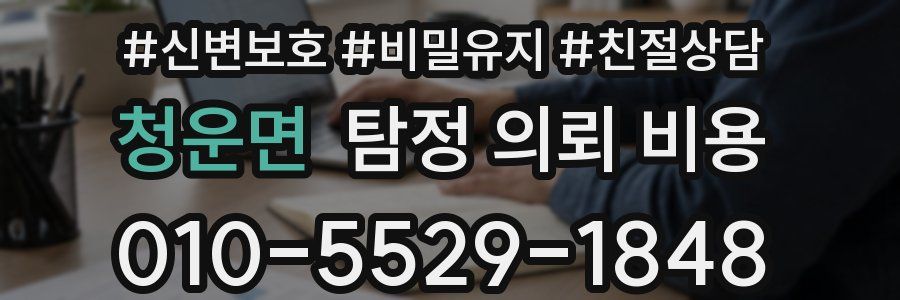 청운면 탐정 의뢰 비용