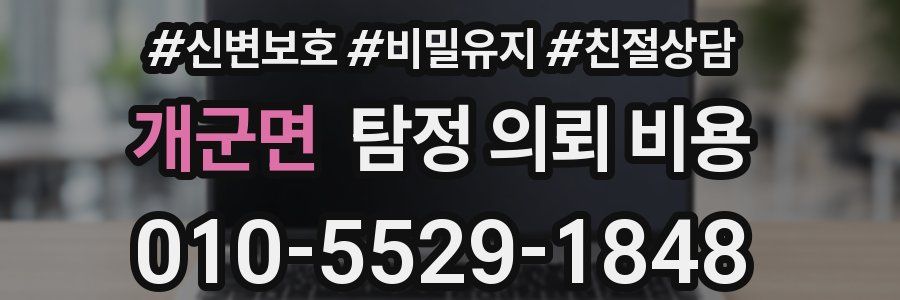 개군면 탐정 의뢰 비용