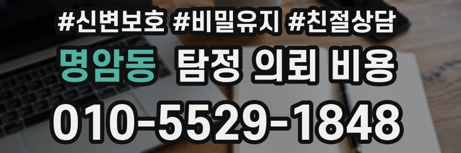 명암동 탐정 의뢰 비용