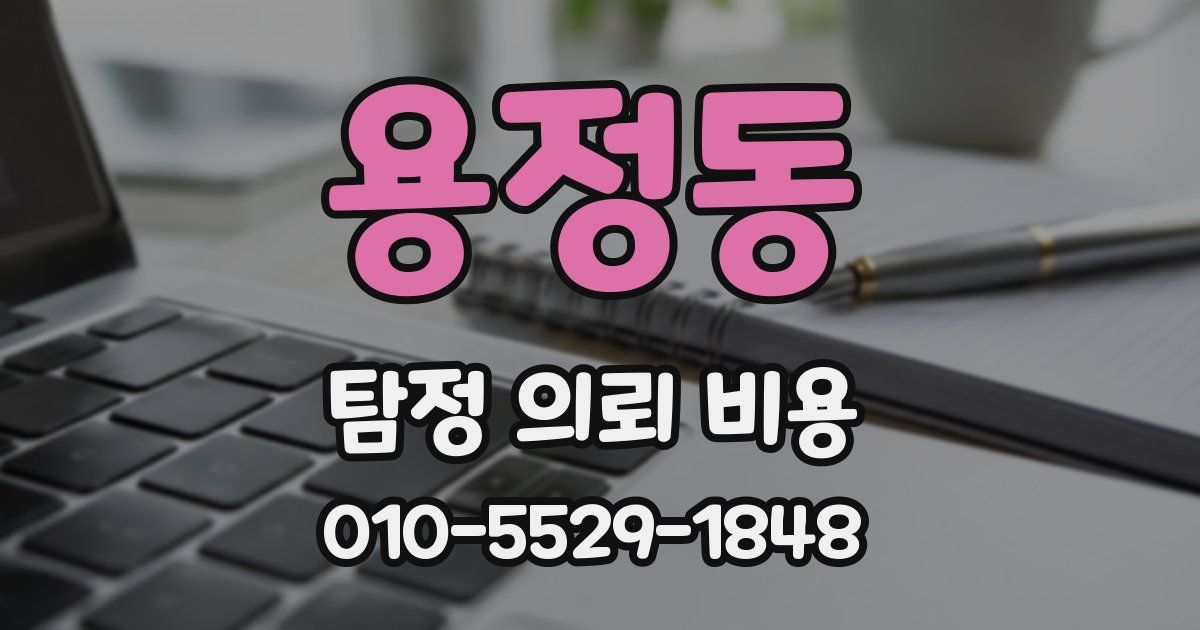 용정동 탐정 의뢰 비용