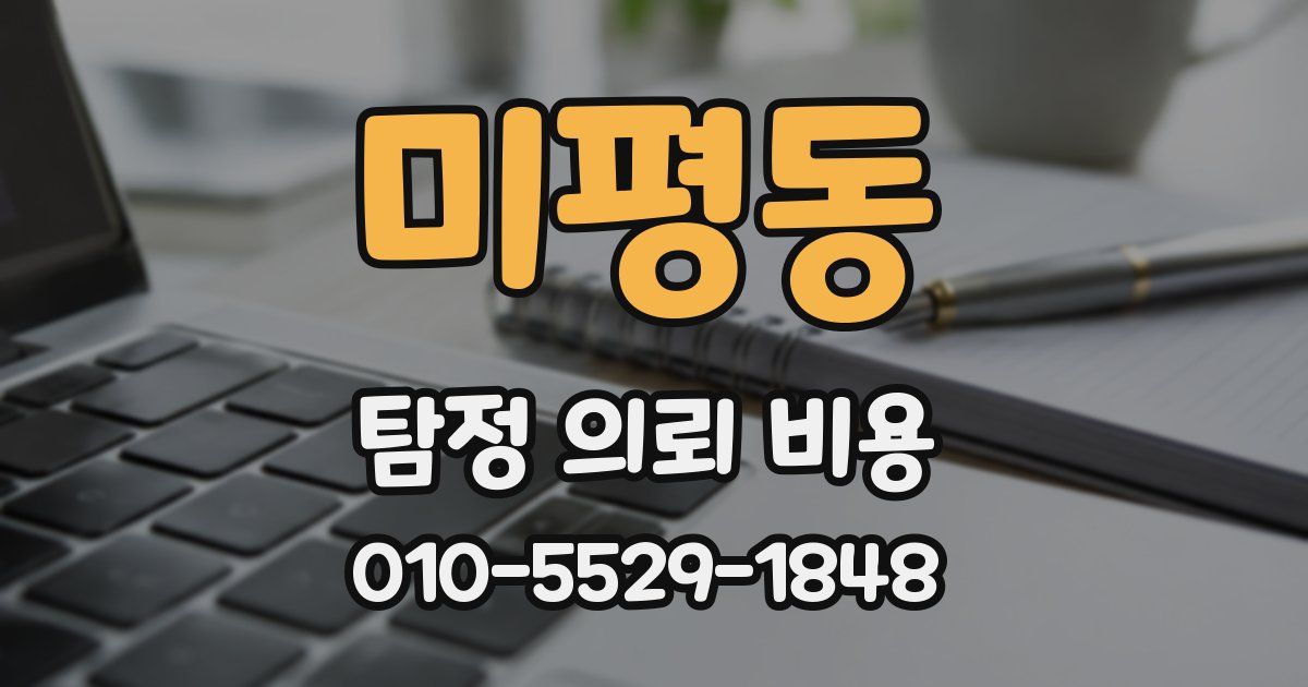 미평동 탐정 의뢰 비용