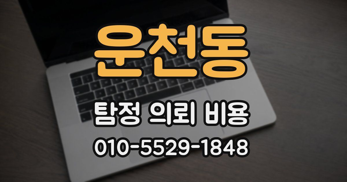 운천동 탐정 의뢰 비용