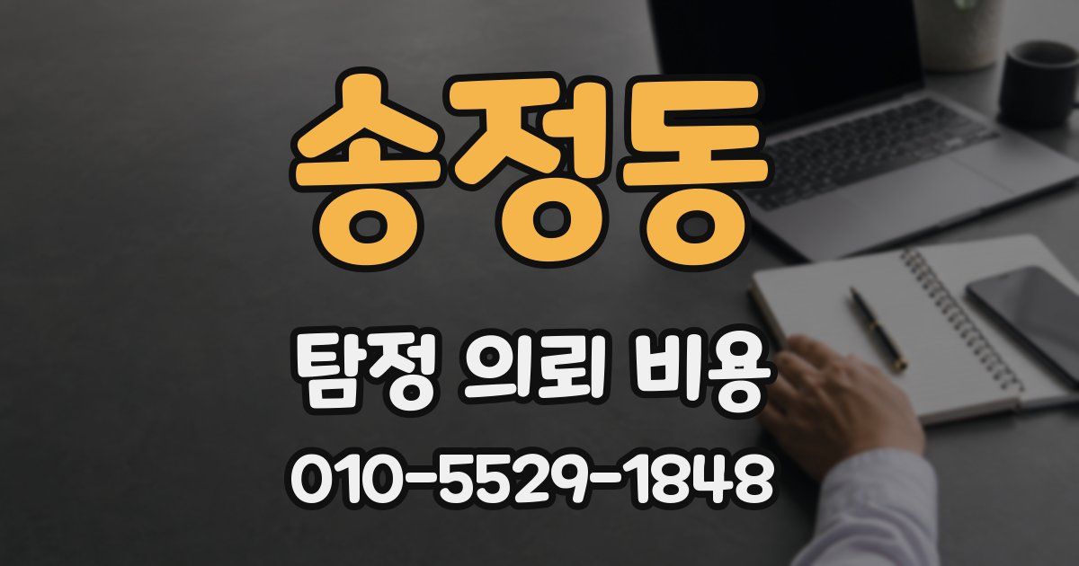 송정동 탐정 의뢰 비용