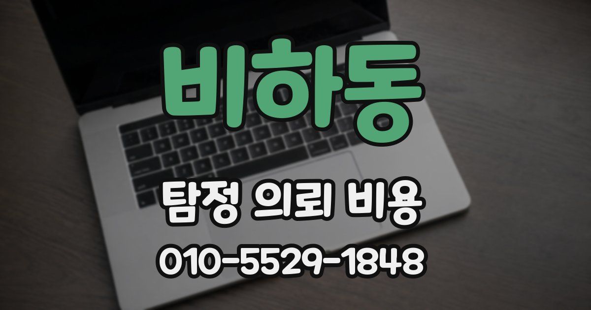 비하동 탐정 의뢰 비용