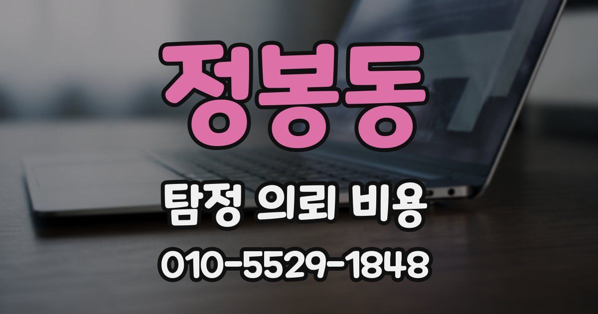 정봉동 탐정 의뢰 비용