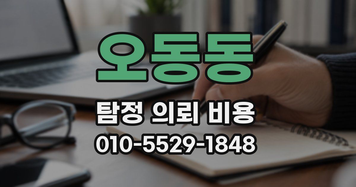 오동동 탐정 의뢰 비용