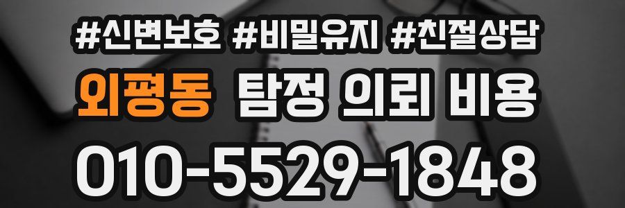 외평동 탐정 의뢰 비용