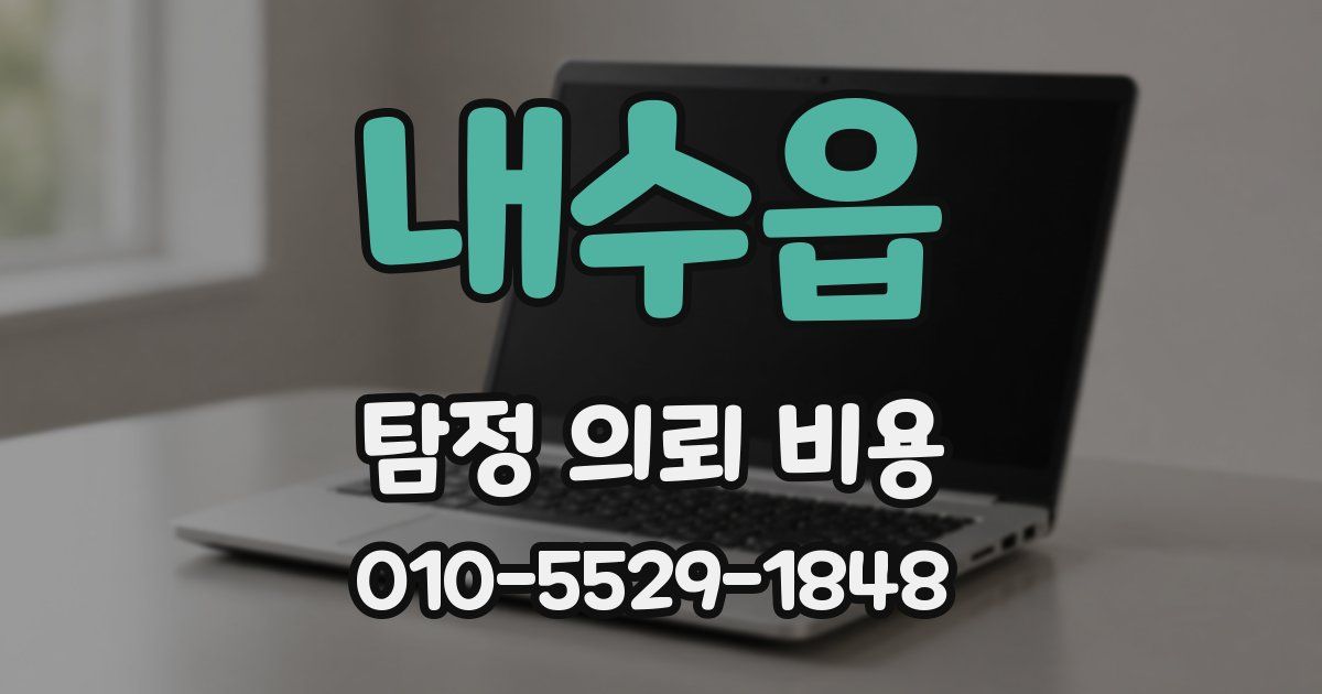 내수읍 탐정 의뢰 비용