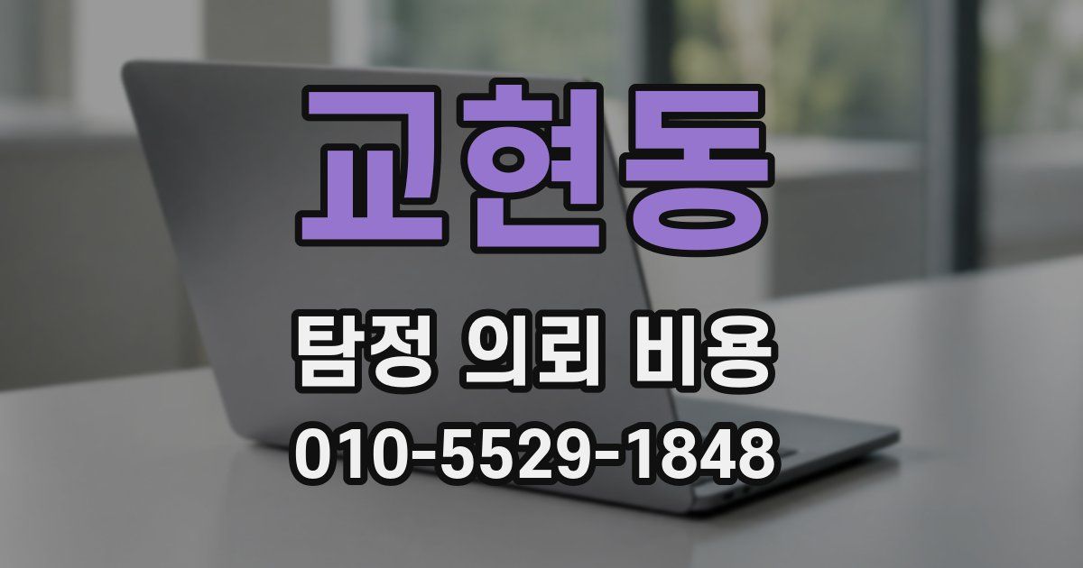 교현동 탐정 의뢰 비용