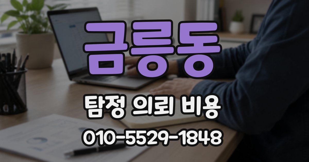 금릉동 탐정 의뢰 비용