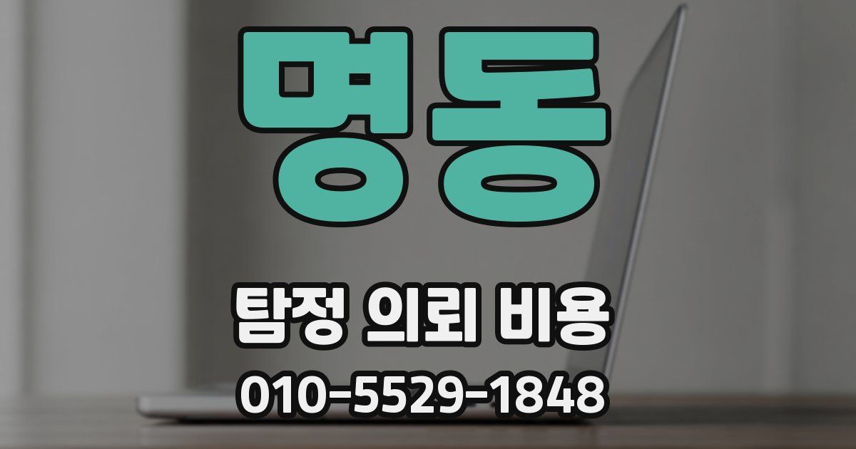 명동 탐정 의뢰 비용