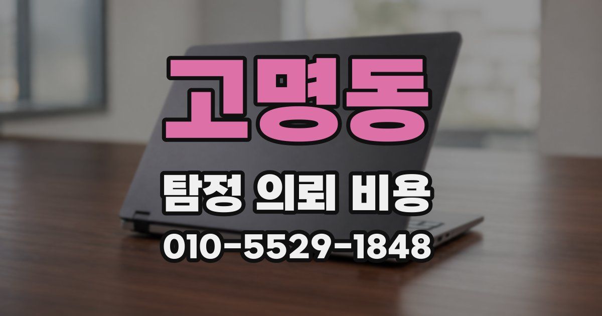 고명동 탐정 의뢰 비용