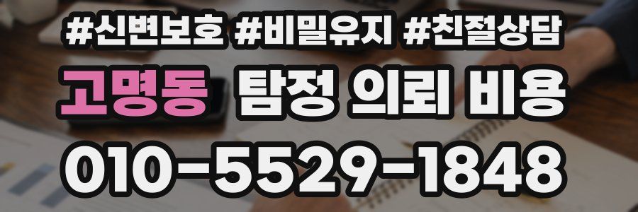 고명동 탐정 의뢰 비용