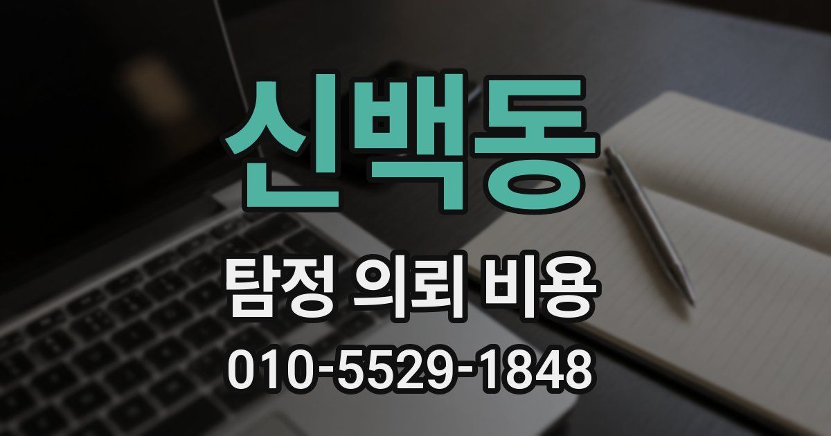 신백동 탐정 의뢰 비용