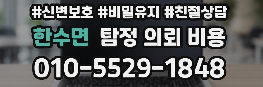 한수면 탐정 의뢰 비용