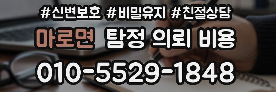 마로면 탐정 의뢰 비용
