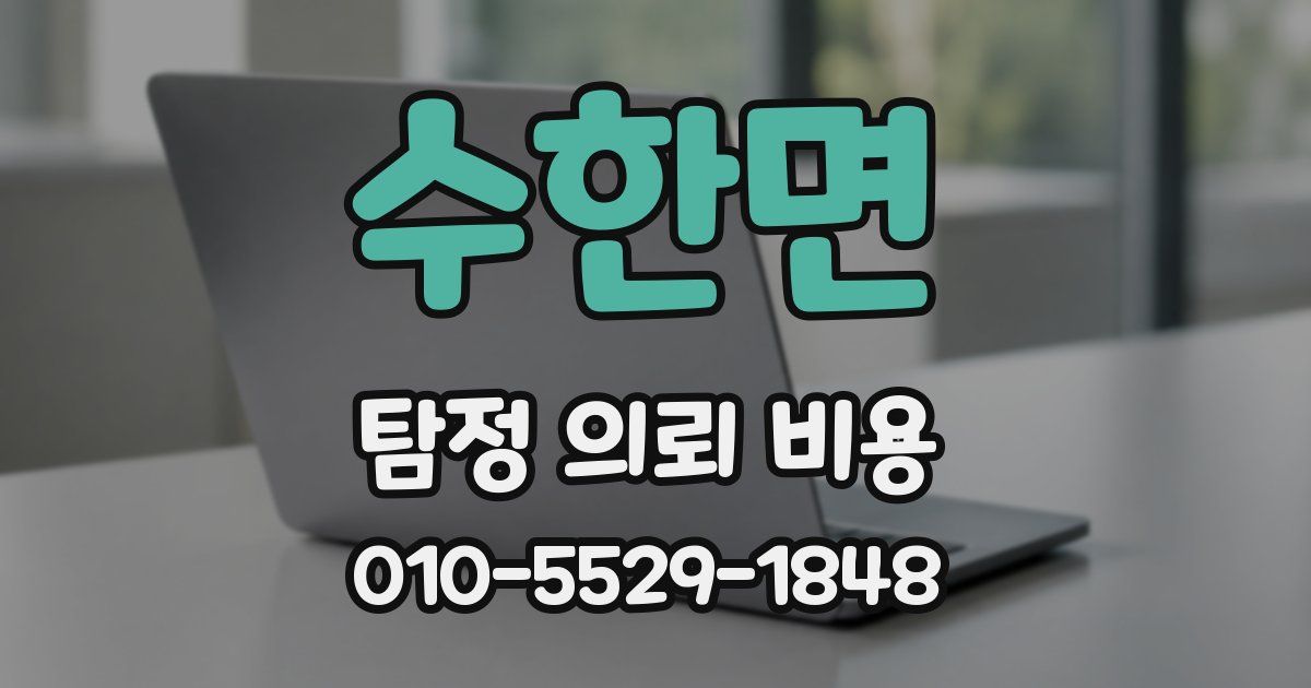 수한면 탐정 의뢰 비용