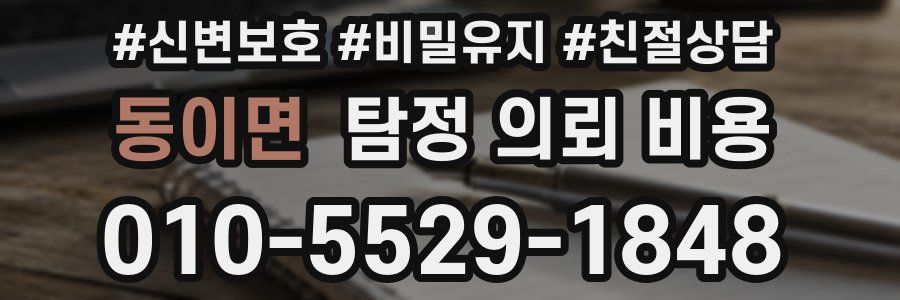 동이면 탐정 의뢰 비용