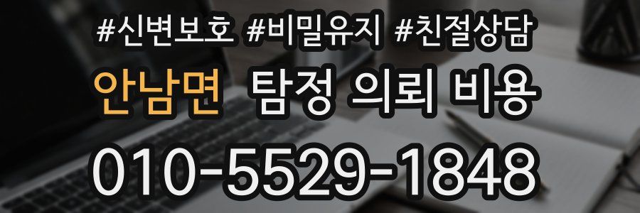안남면 탐정 의뢰 비용