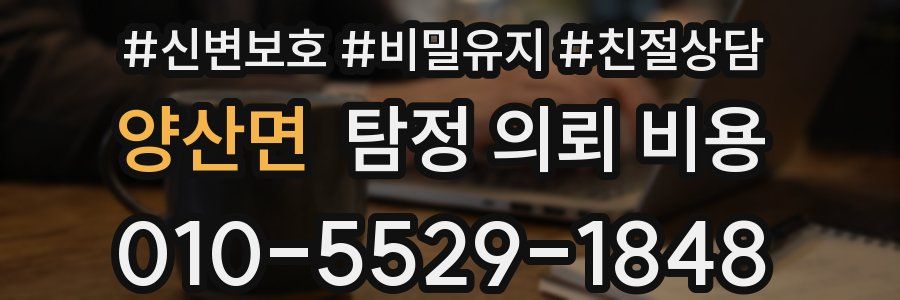 양산면 탐정 의뢰 비용
