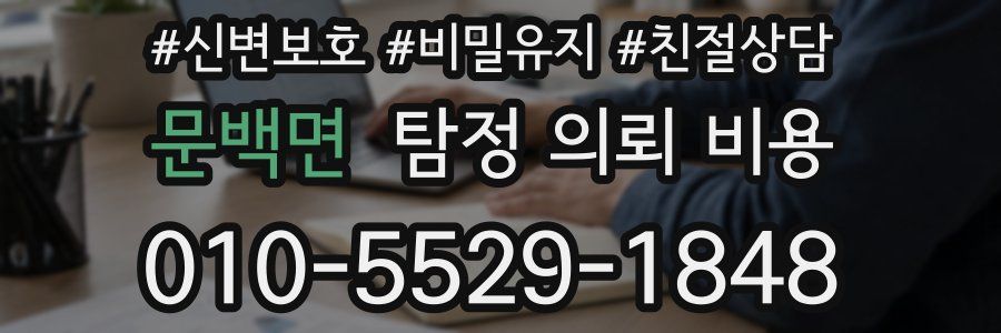 문백면 탐정 의뢰 비용