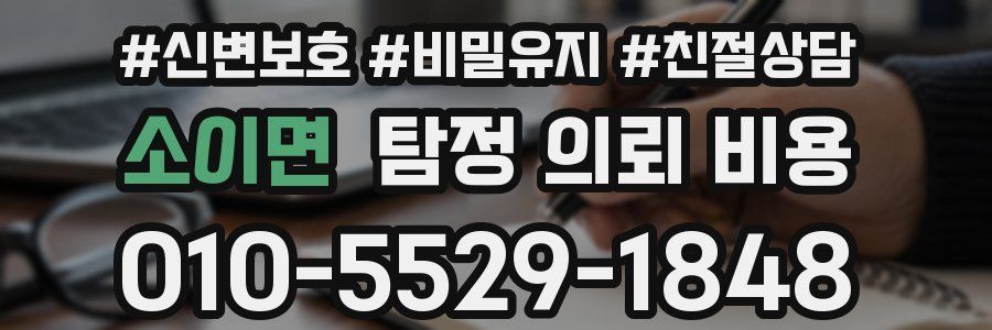 소이면 탐정 의뢰 비용