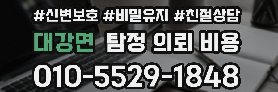 대강면 탐정 의뢰 비용