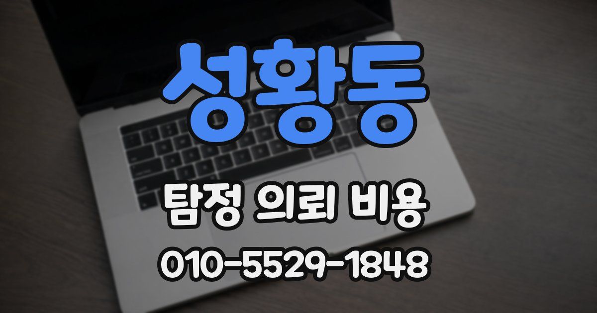 성황동 탐정 의뢰 비용