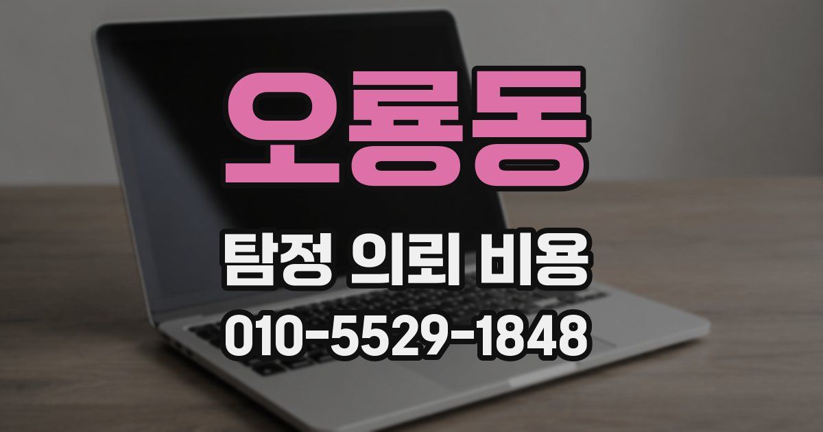 오룡동 탐정 의뢰 비용