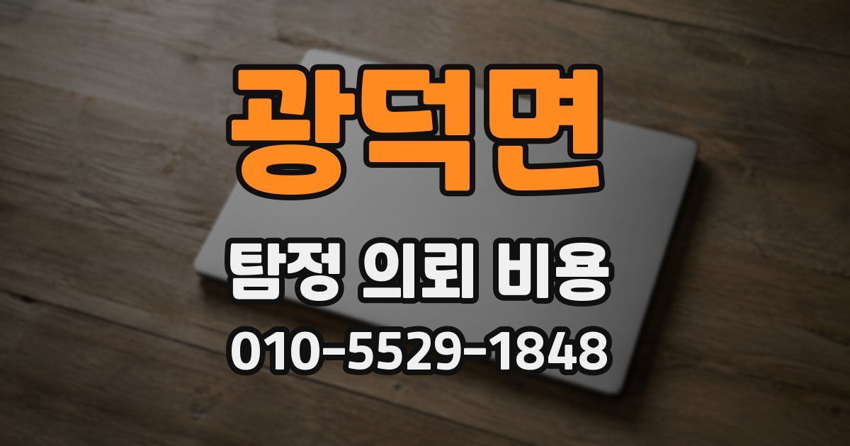 광덕면 탐정 의뢰 비용
