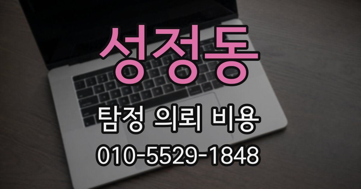 성정동 탐정 의뢰 비용
