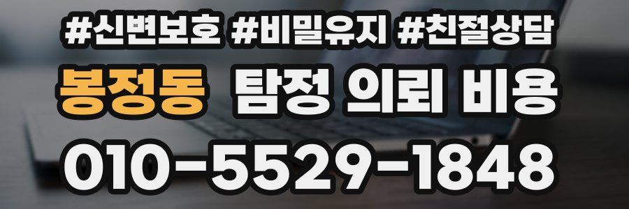 봉정동 탐정 의뢰 비용