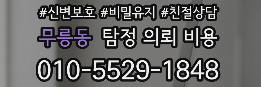 무릉동 탐정 의뢰 비용