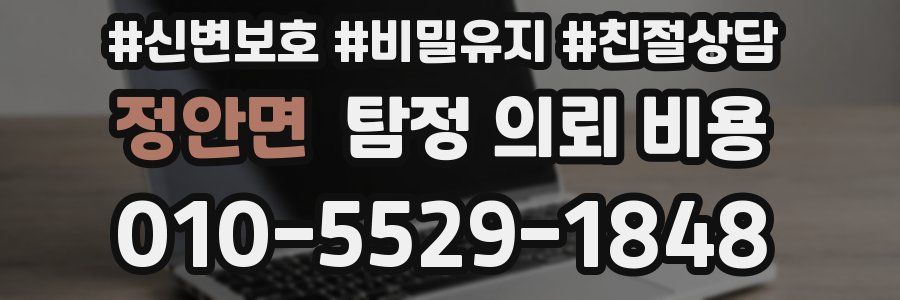 정안면 탐정 의뢰 비용
