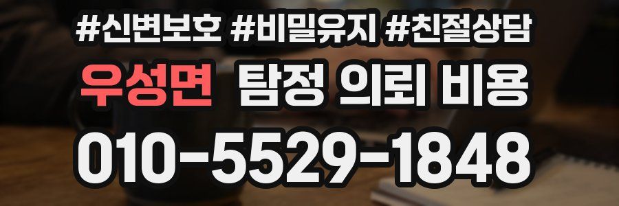 우성면 탐정 의뢰 비용