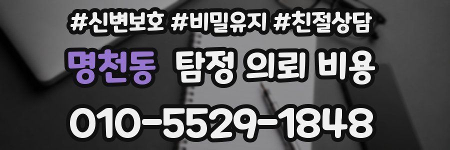 명천동 탐정 의뢰 비용