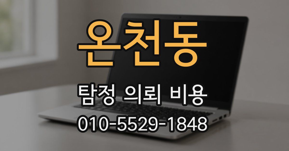온천동 탐정 의뢰 비용