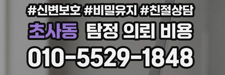 초사동 탐정 의뢰 비용
