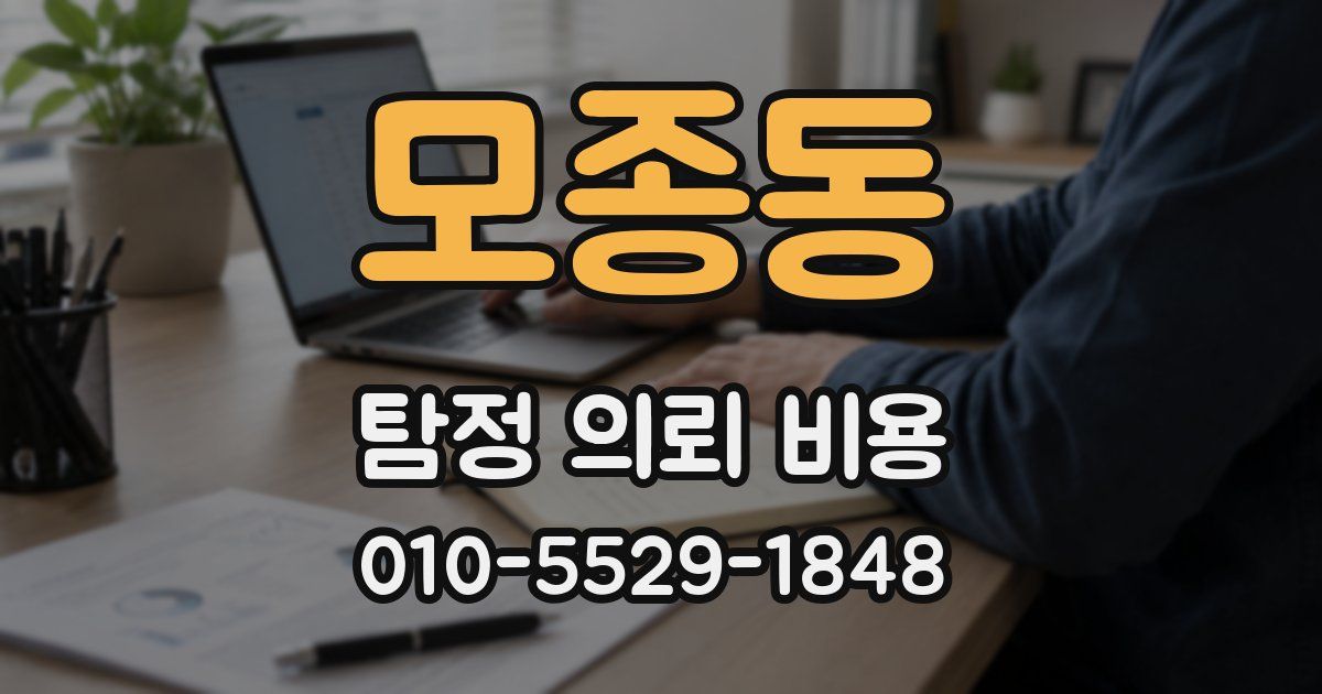 모종동 탐정 의뢰 비용