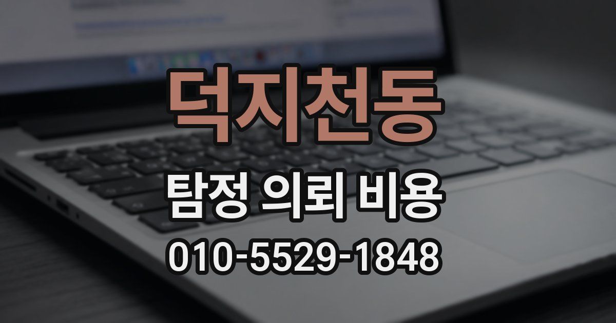덕지천동 탐정 의뢰 비용