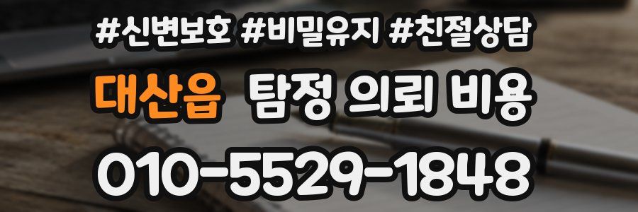 대산읍 탐정 의뢰 비용