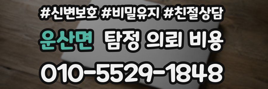 운산면 탐정 의뢰 비용
