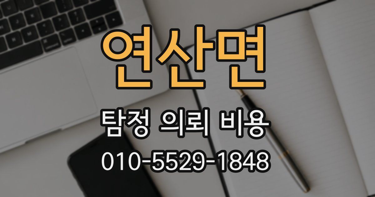 연산면 탐정 의뢰 비용