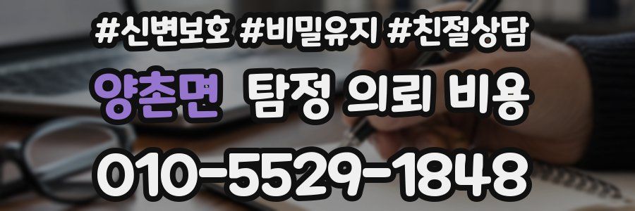 양촌면 탐정 의뢰 비용