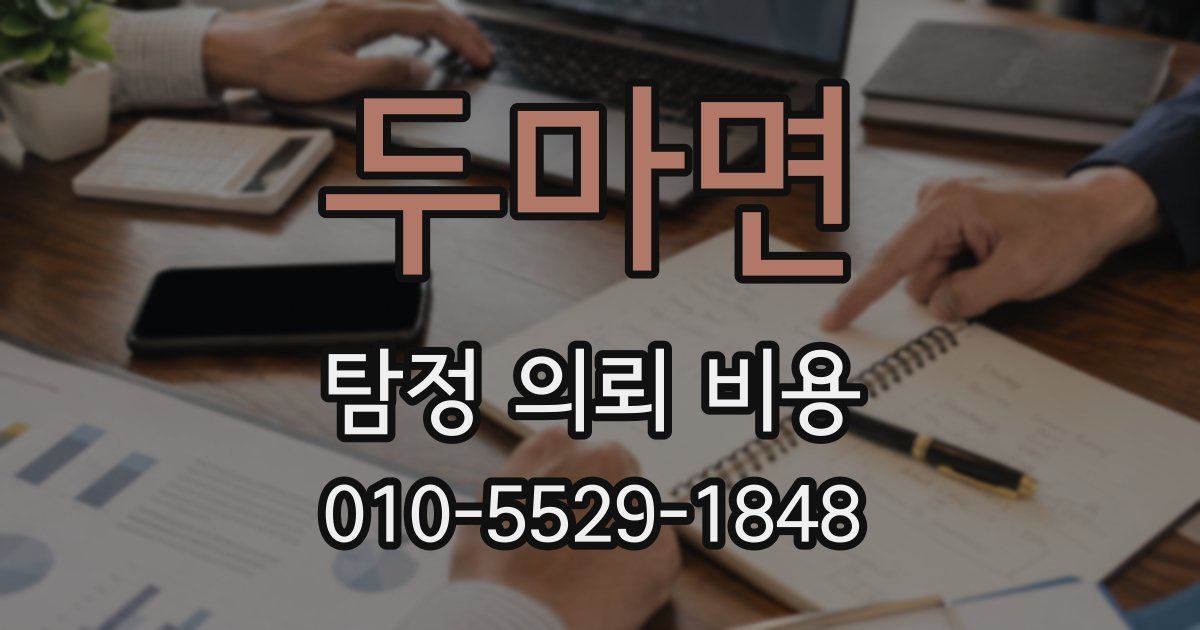 두마면 탐정 의뢰 비용