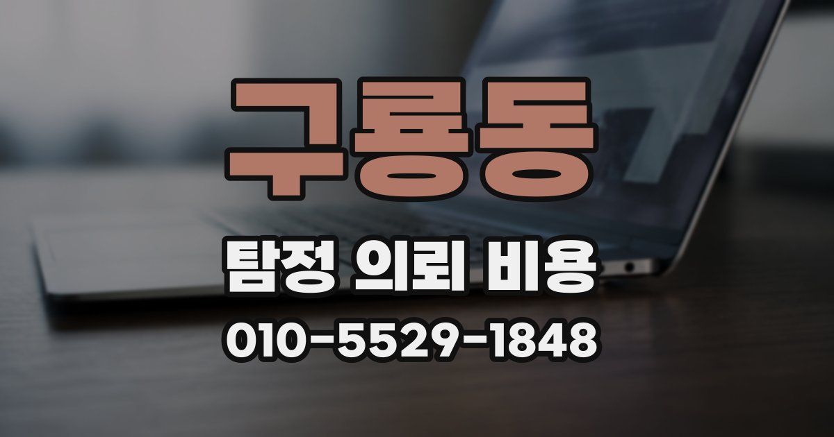 구룡동 탐정 의뢰 비용